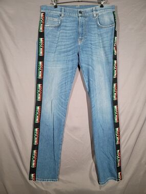 👉 Moschino Couture Jeans Italy Denim Designer Luxury Blue 34x30 Slim
